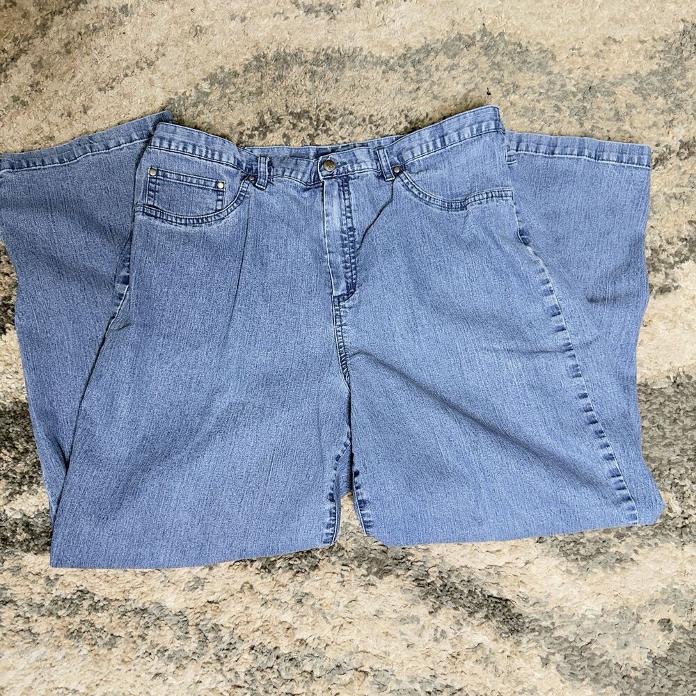 Alfred Dunner blue denim women jeans, elastic waist